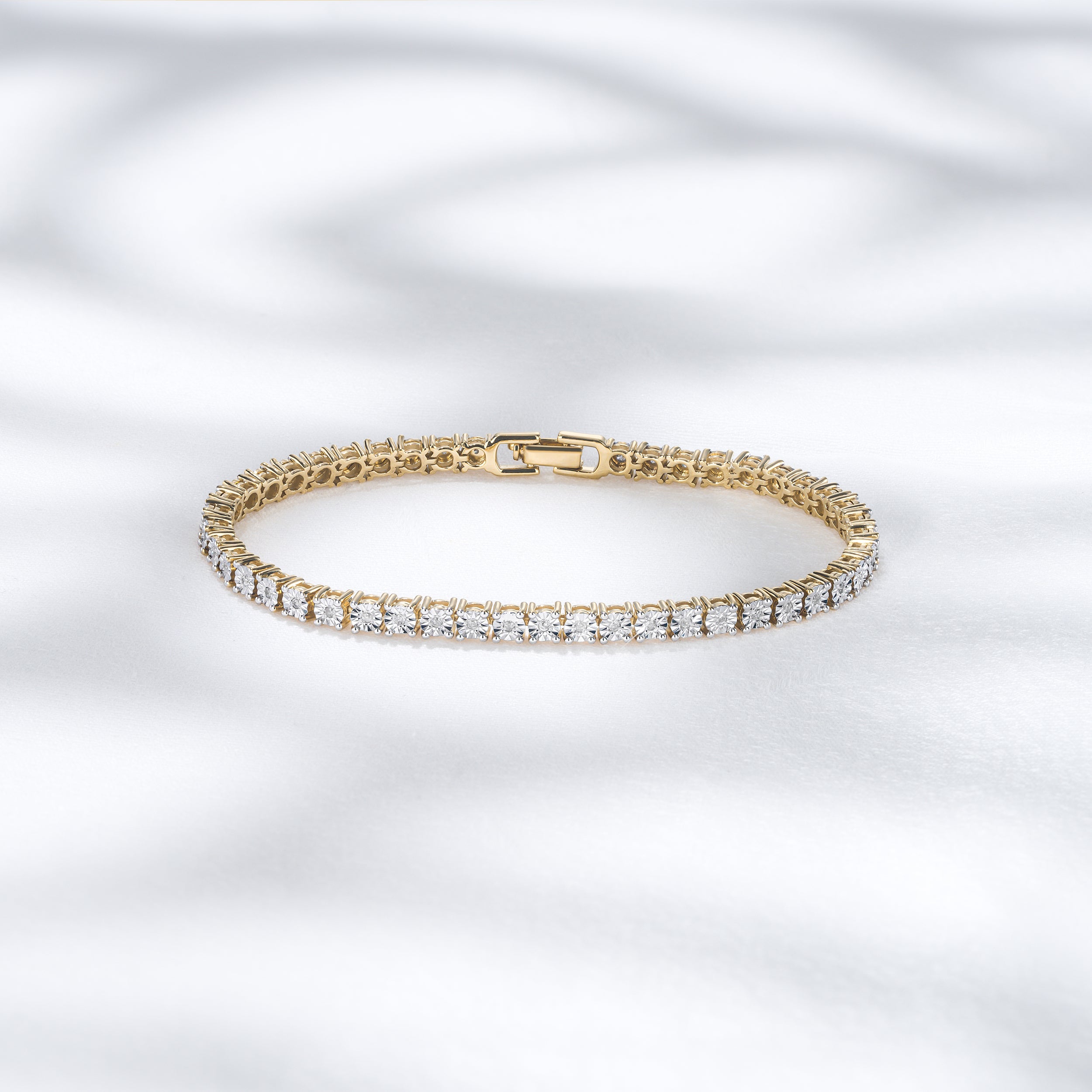 18K Gold Vermeil Diamond Set 0.57ct Tennis Bracelet